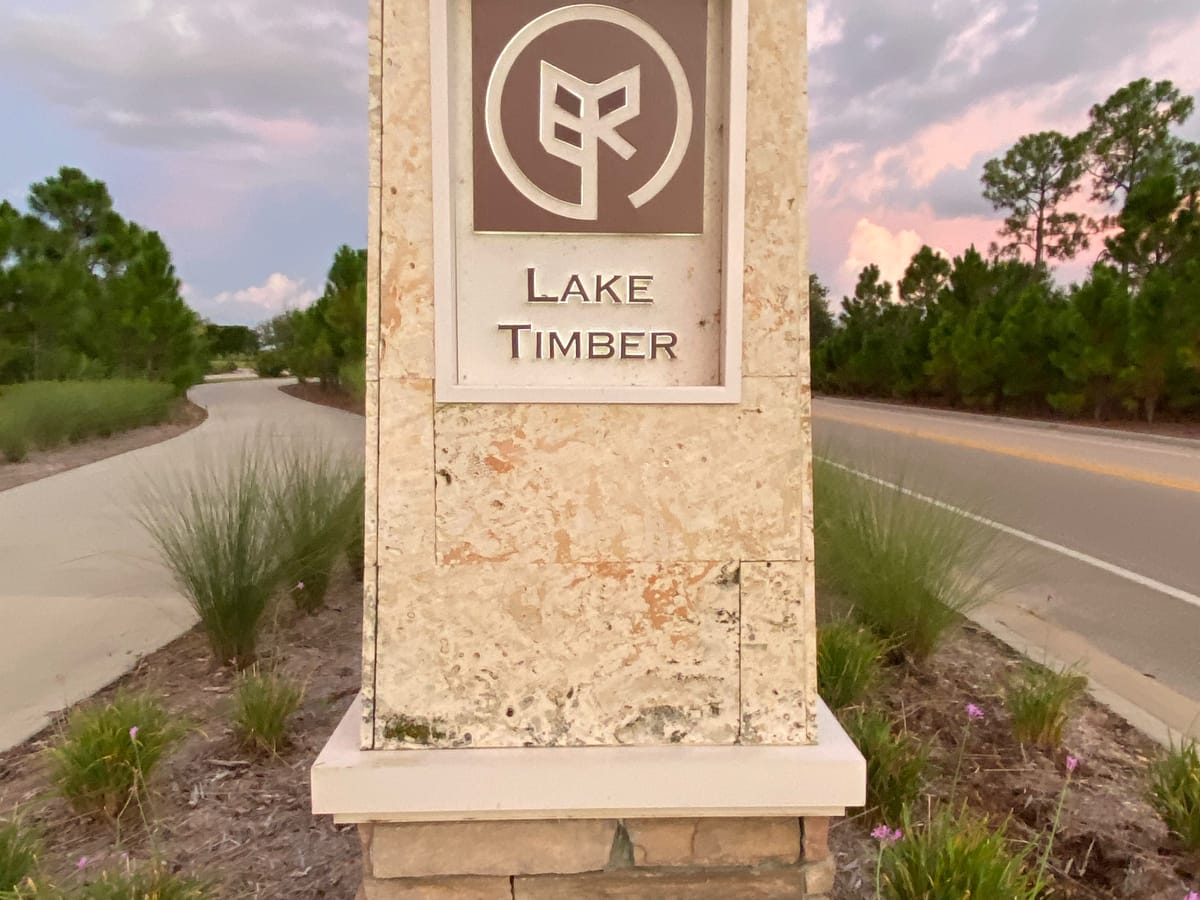 Entrance to Lake Timber in Babcock Ranch